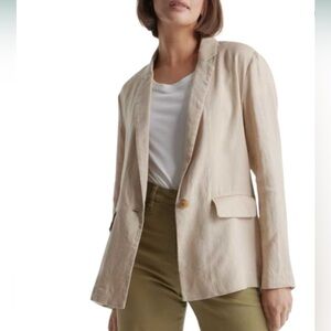 Quince 100% European Linen Blazer in Driftwood Size Small